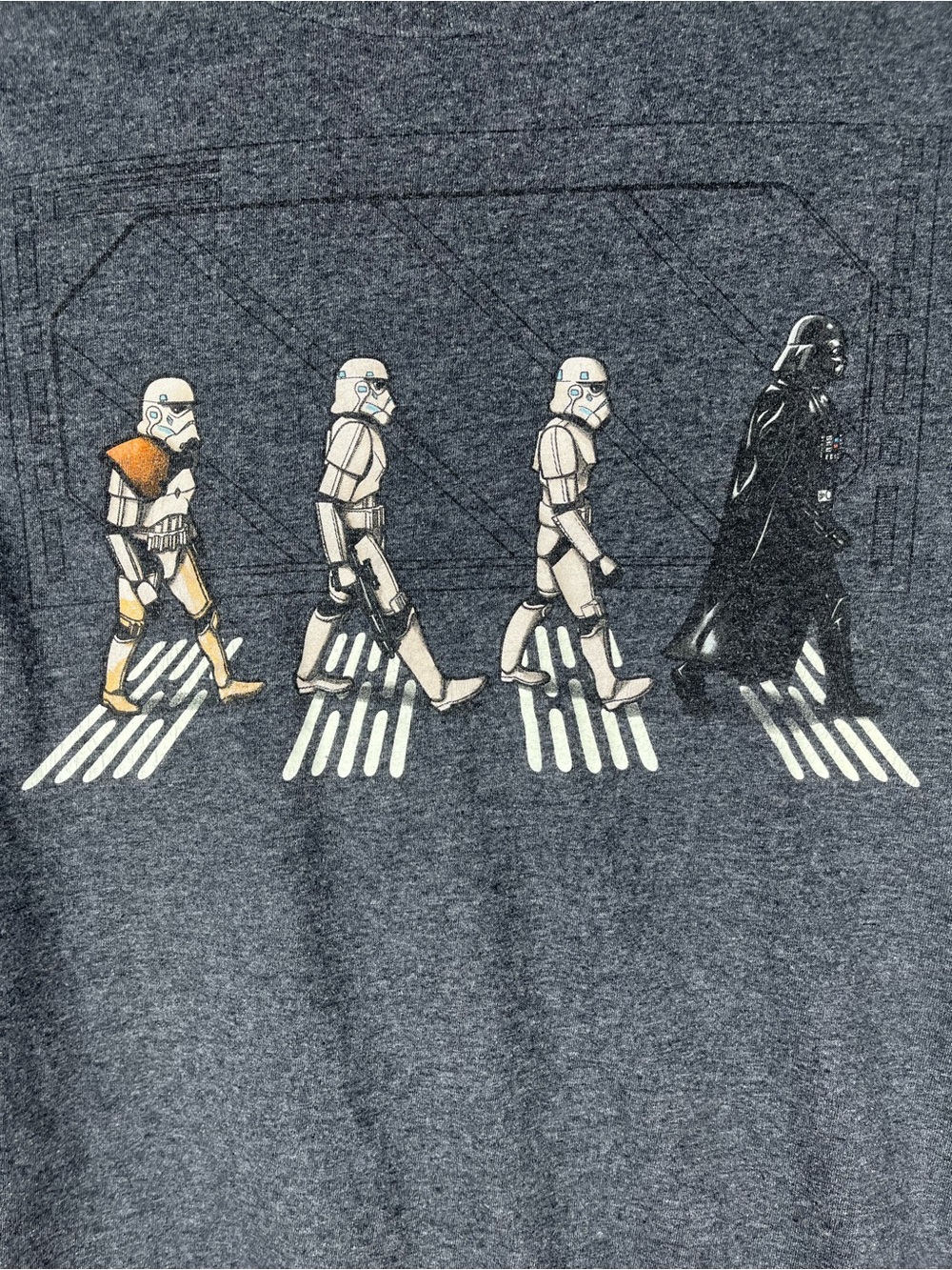 Star Wars Dark Gray Stormtrooper & Darth Vader Crossing T-Shirt - Picture 2 of 4
